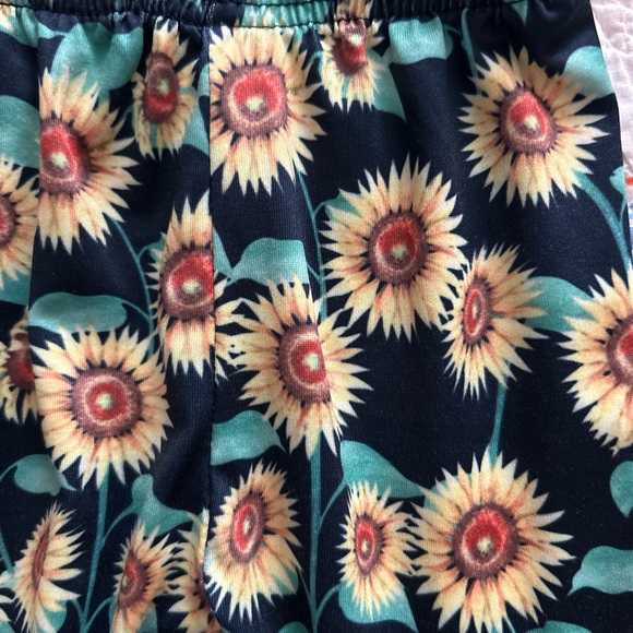 Sunflower Print Kids Flared Bottoms - Picture 2 of 4